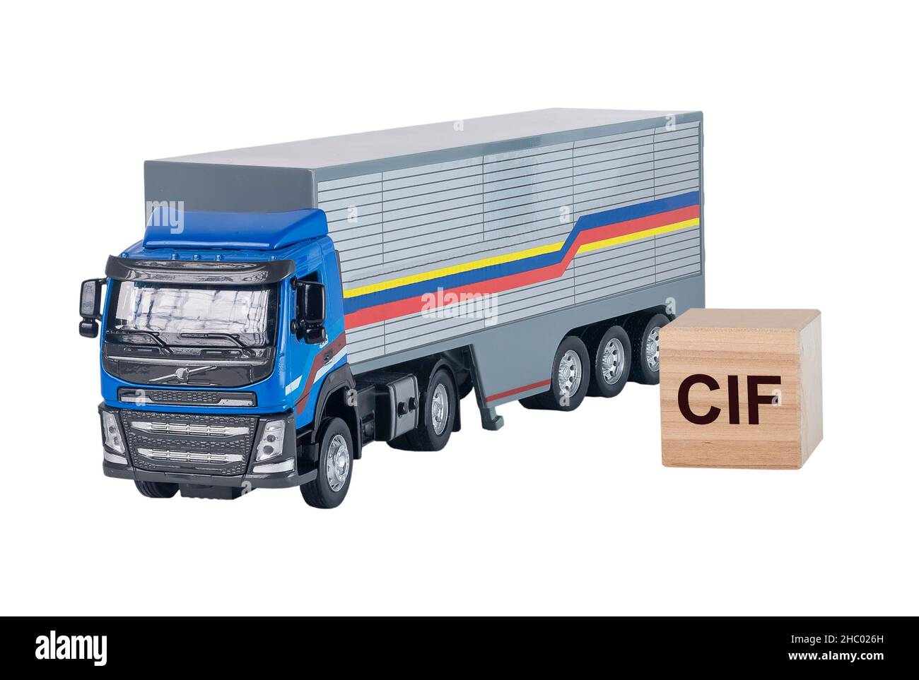 CIF Cost Insurance e Freight Acronym on CUBE, termine commerciale di base per la spedizione e la spedizione. Foto Stock