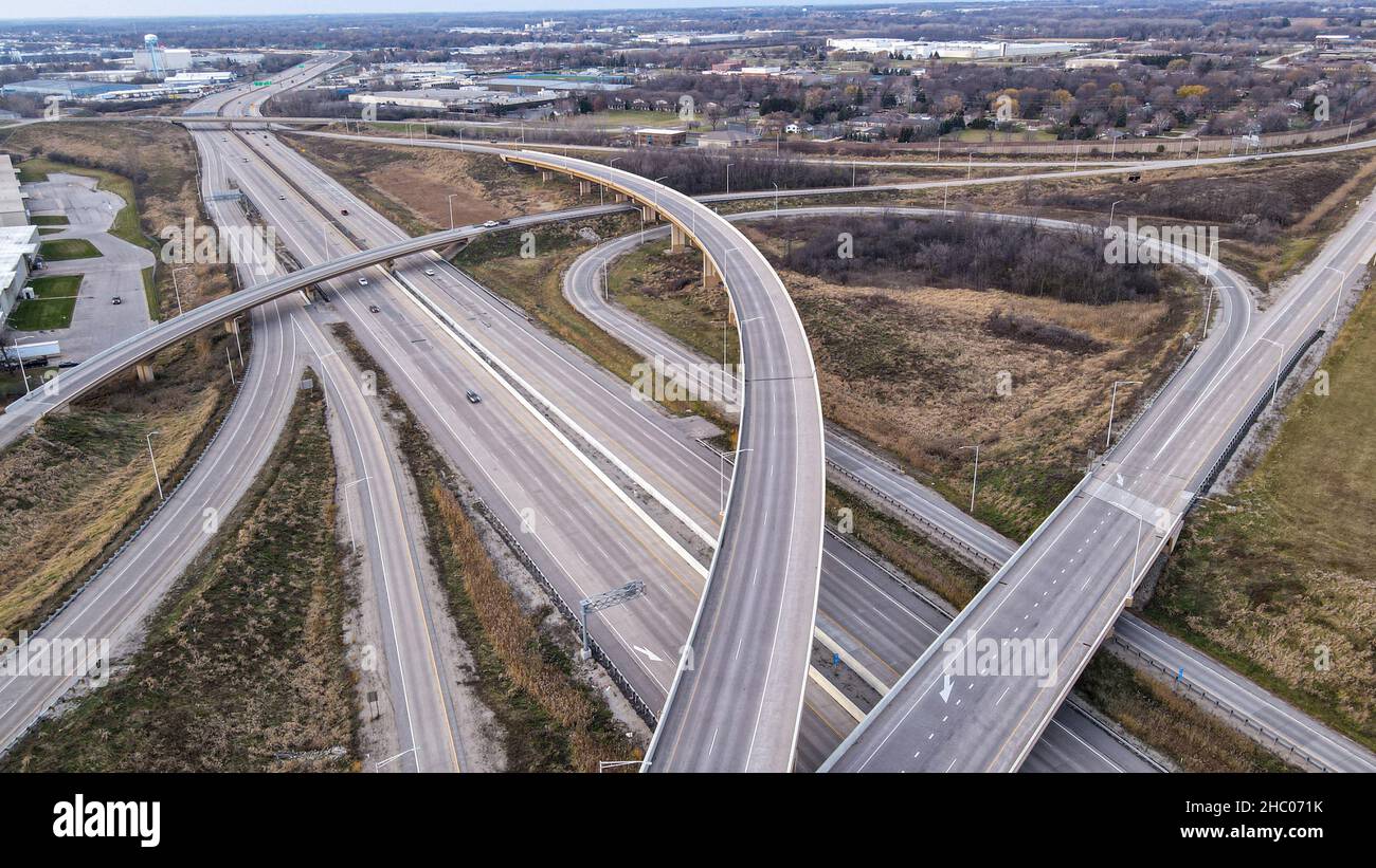 Autostrada a più corsie Foto Stock