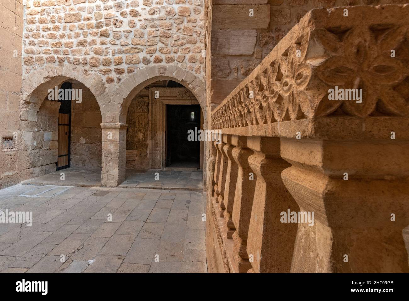 Monastero di Mor Hananyo (Deyrulzafaran, Monastero di Saffron), Provincia di Mardin della Turchia Foto Stock