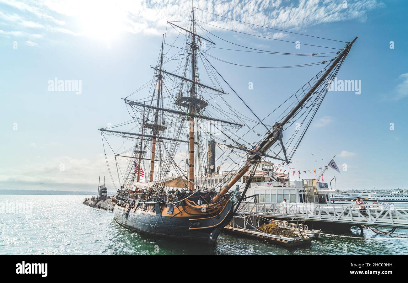 HMS sorpresa al San Diego Maritime Museum Foto Stock