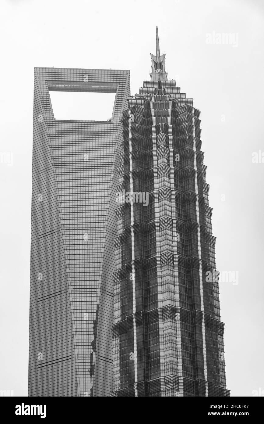 Febbraio 2019, Shangahai. Vista sui grattacieli della città Foto Stock