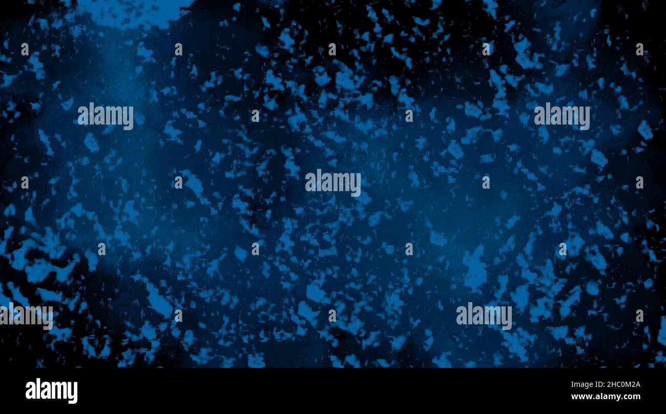 Astratto sfondo di polvere blu su sfondo blu scuro, finto tessuto di pietra, dipinto superficie di marmo artificiale Foto Stock