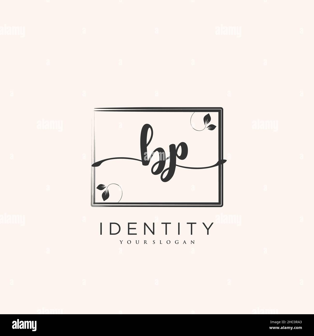 BP Handwriting logo arte vettoriale di firma iniziale, matrimonio, moda, gioielleria, boutique, floreale e botanica con modello creativo per qualsiasi azienda Illustrazione Vettoriale