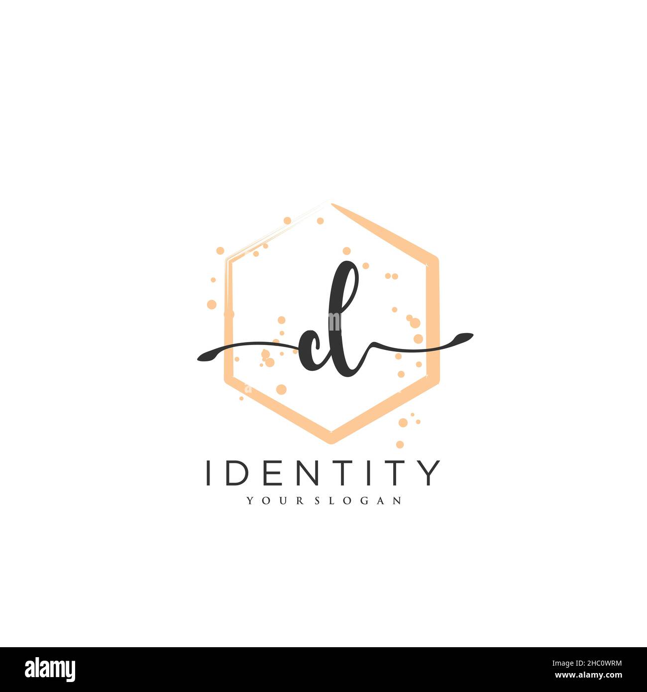 CL disegno a mano vettore arte di firma iniziale, matrimonio, moda, gioielleria, boutique, floreale e botanica con modello creativo per qualsiasi azienda Illustrazione Vettoriale