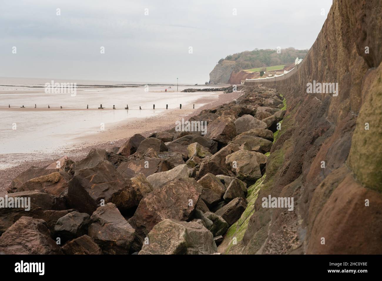 Jurassic Coast, Blue Anchor Beach, Somerset, Inghilterra Foto Stock