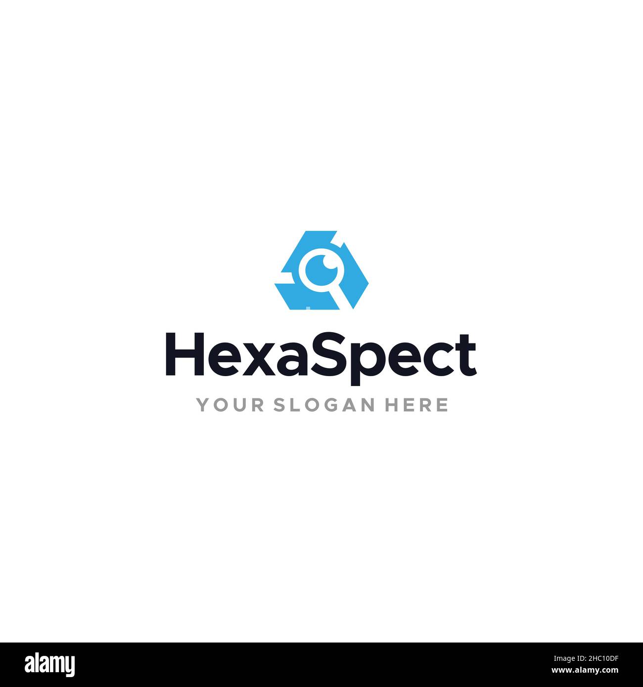 Design minimalista CON logo a specchio HEXA SPECT Illustrazione Vettoriale