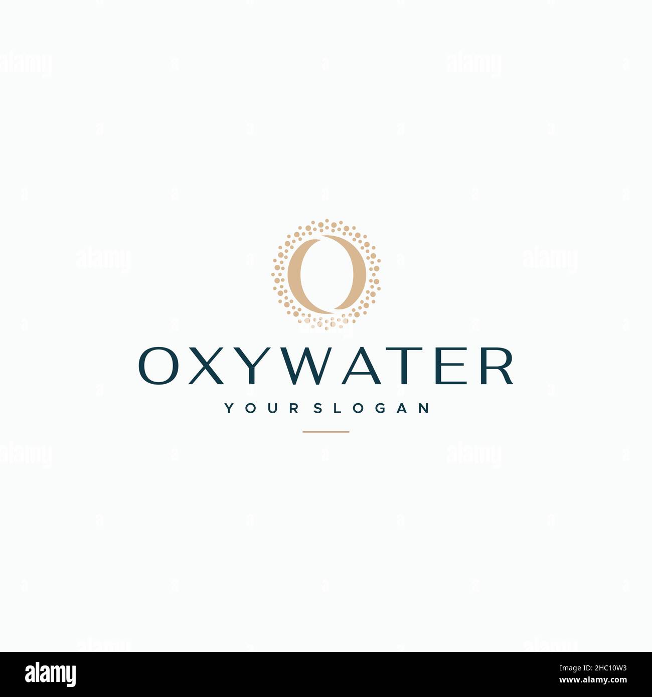 Design moderno con logo o OXY WATER con lettera iniziale Illustrazione Vettoriale
