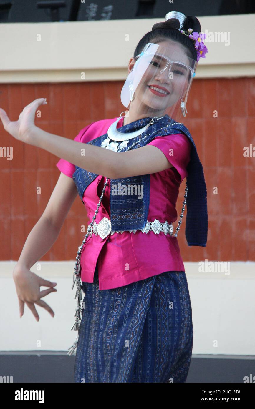 Immagini fotografiche della Thailandia nord-orientale scattate nei templi buddisti di Roi et, la capitale culturale di Isaan. Foto Stock