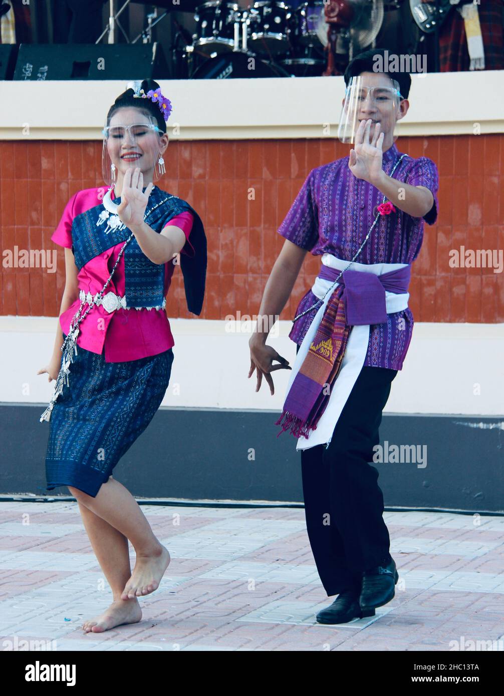 Immagini fotografiche della Thailandia nord-orientale scattate nei templi buddisti di Roi et, la capitale culturale di Isaan. Foto Stock