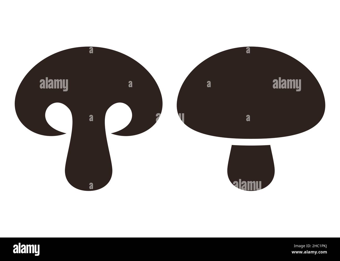 Icona a fungo. Champignon silhouette semplice isolato su sfondo bianco Foto Stock