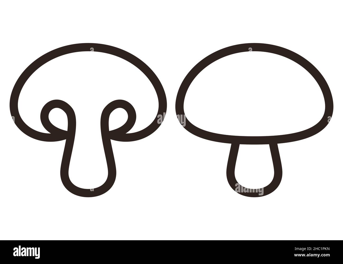 Icona a fungo. Champignon silhouette semplice isolato su sfondo bianco Foto Stock