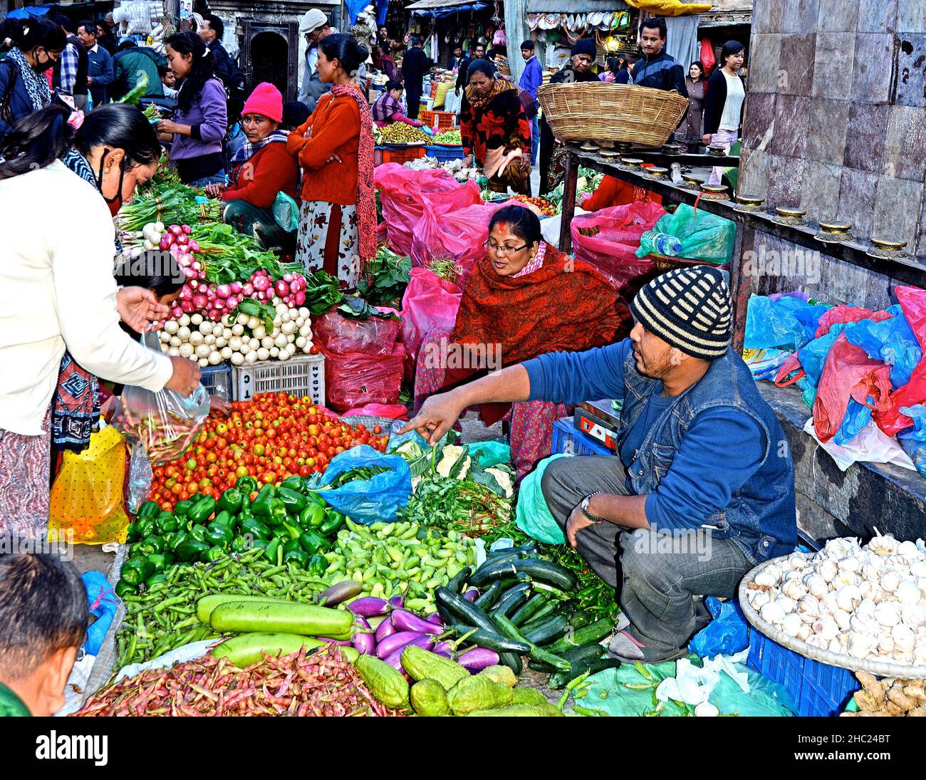 mercato di strada, Kathmandu, Nepal Foto Stock