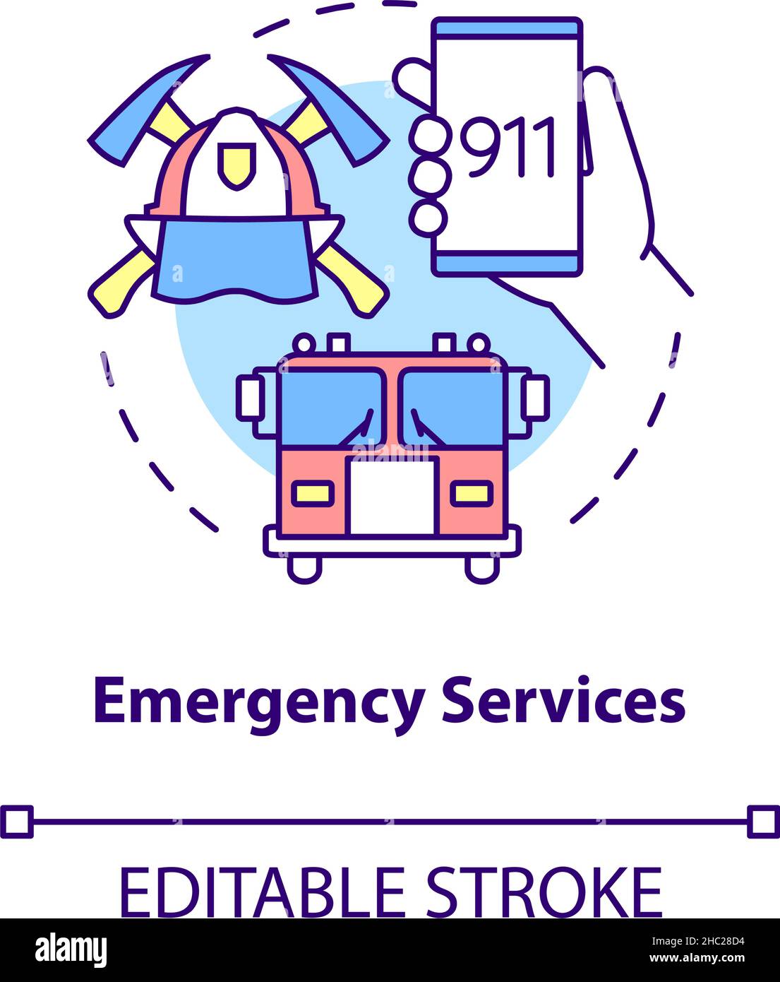 Icona del concetto di servizi di emergenza Illustrazione Vettoriale