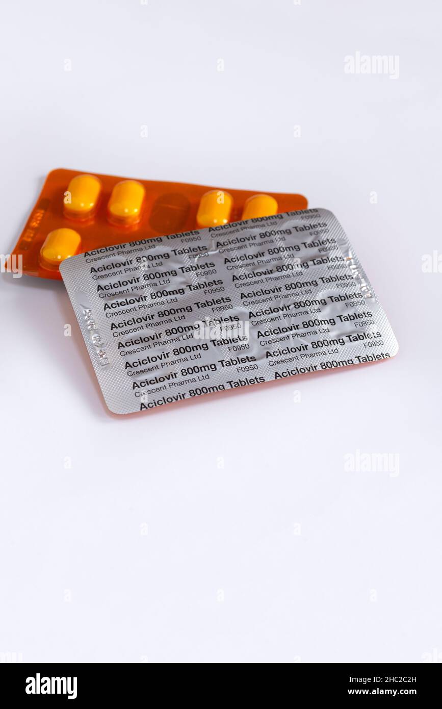 Farmaco antivirale di Acliclovir. Foto Stock