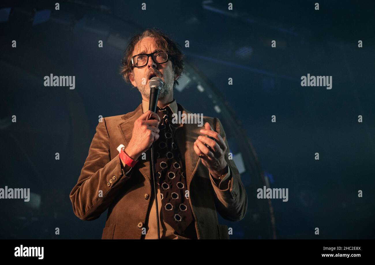 Javis Cocker alla Invisible Wind Factory, Liverpool, novembre 2021 Foto Stock