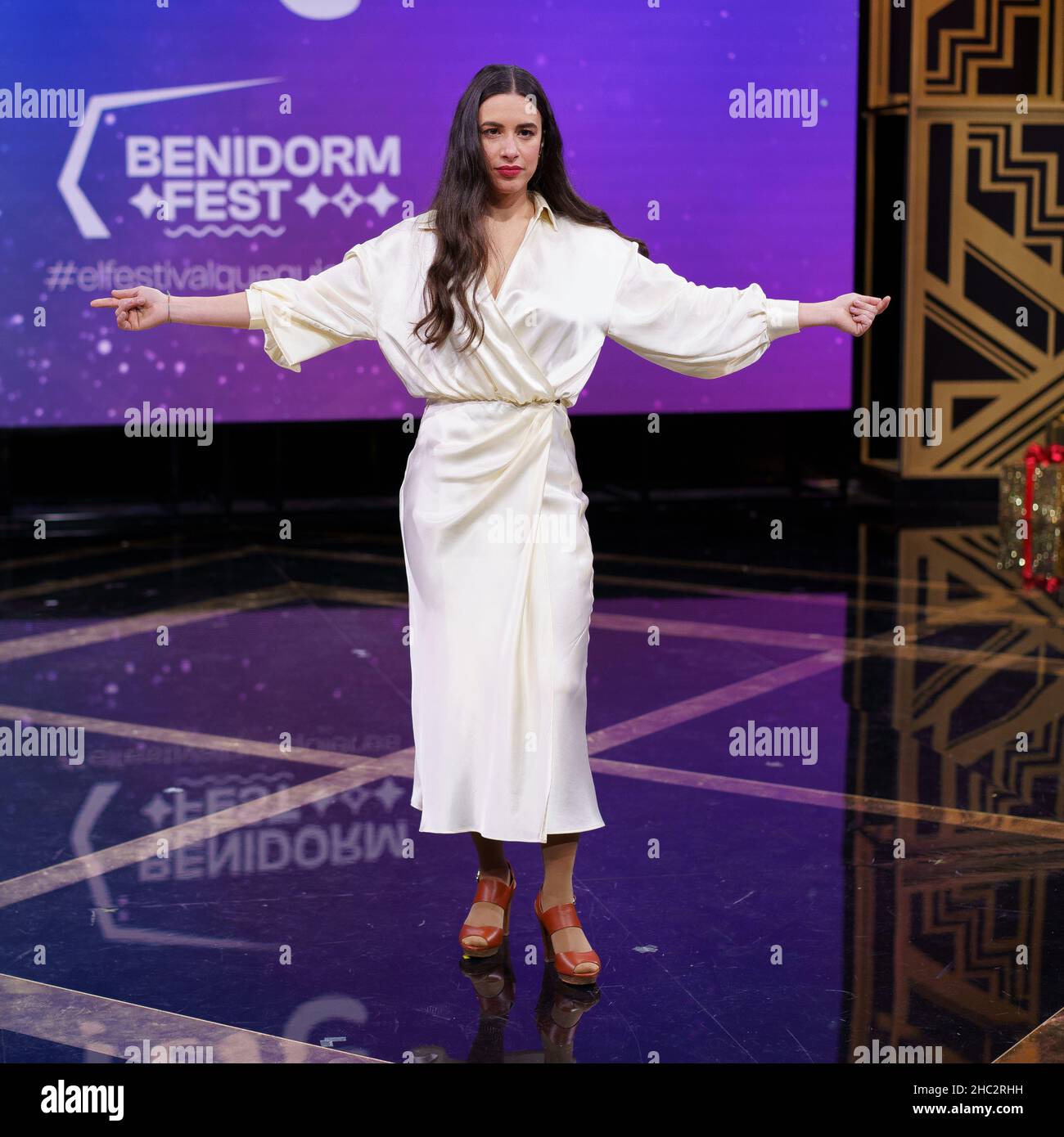 Madrid, Spagna. 23rd Dic 2021. Blanca Paloma partecipa alla presentazione di Benidorm Fest ed Eurovisione 2022 presso gli studi RTVE di Pozuelo de Alarcon. Credit: SOPA Images Limited/Alamy Live News Foto Stock