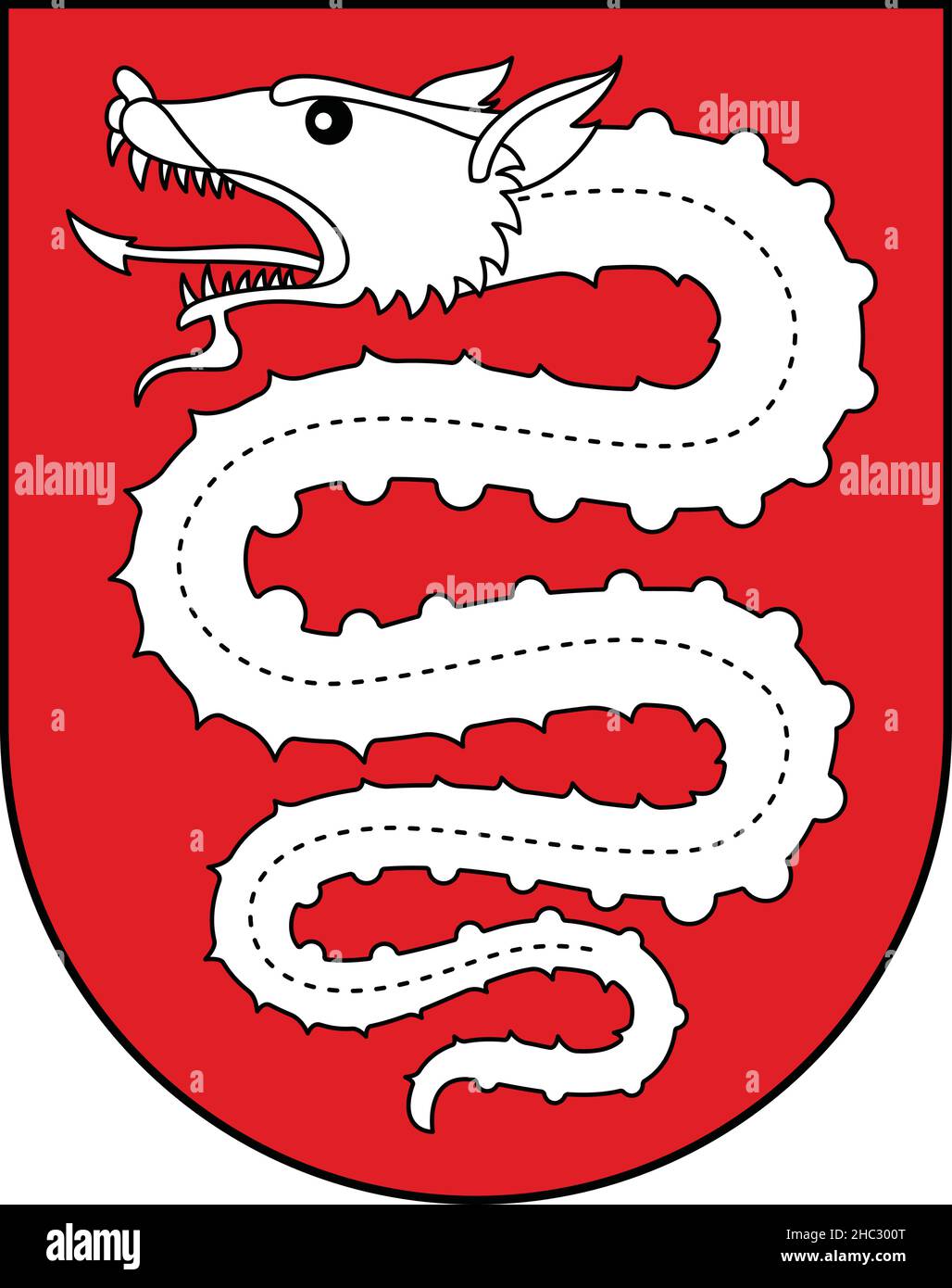 Stemma ufficiale illustrazione vettoriale della capitale regionale svizzera di Bellinzona, Svizzera Illustrazione Vettoriale