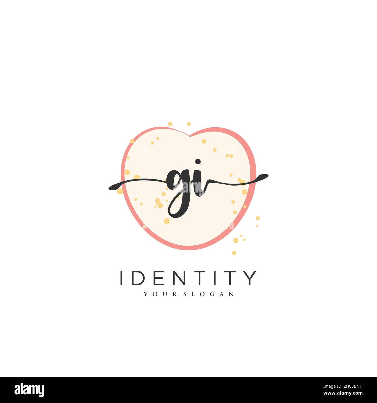 GI Handwriting logo arte vettoriale di firma iniziale, matrimonio, moda, gioielleria, boutique, floreale e botanica con modello creativo per qualsiasi azienda Illustrazione Vettoriale