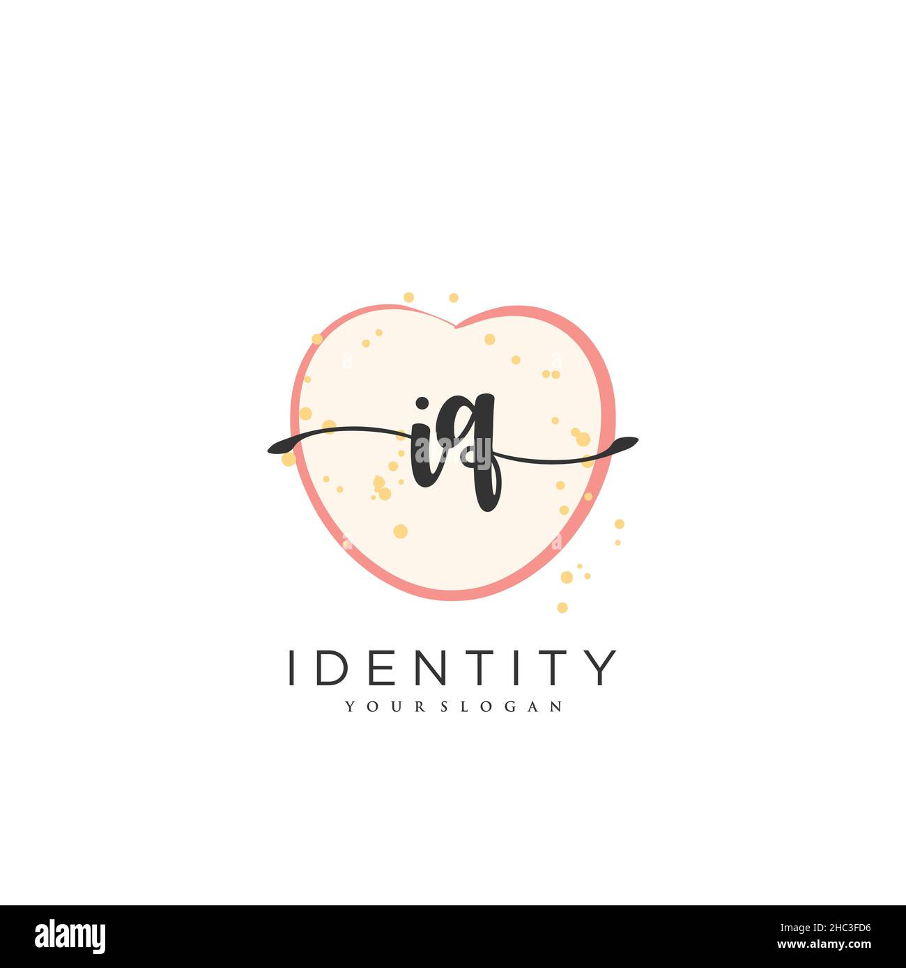 IQ Handwriting logo arte vettoriale di firma iniziale, matrimonio, moda, gioielleria, boutique, floreale e botanica con modello creativo per qualsiasi azienda Illustrazione Vettoriale