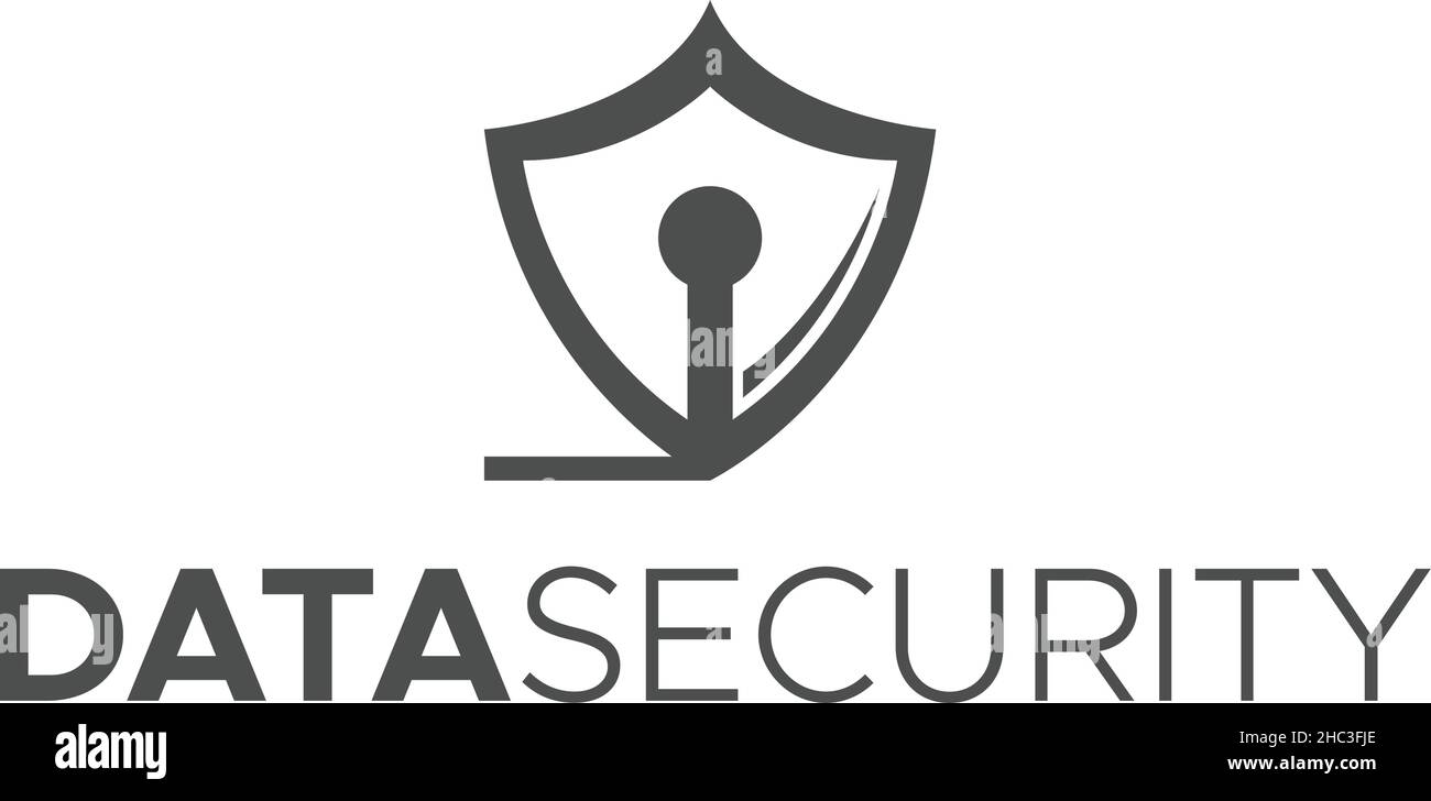 Design minimalista CON logo di sicurezza DEI DATI Illustrazione Vettoriale