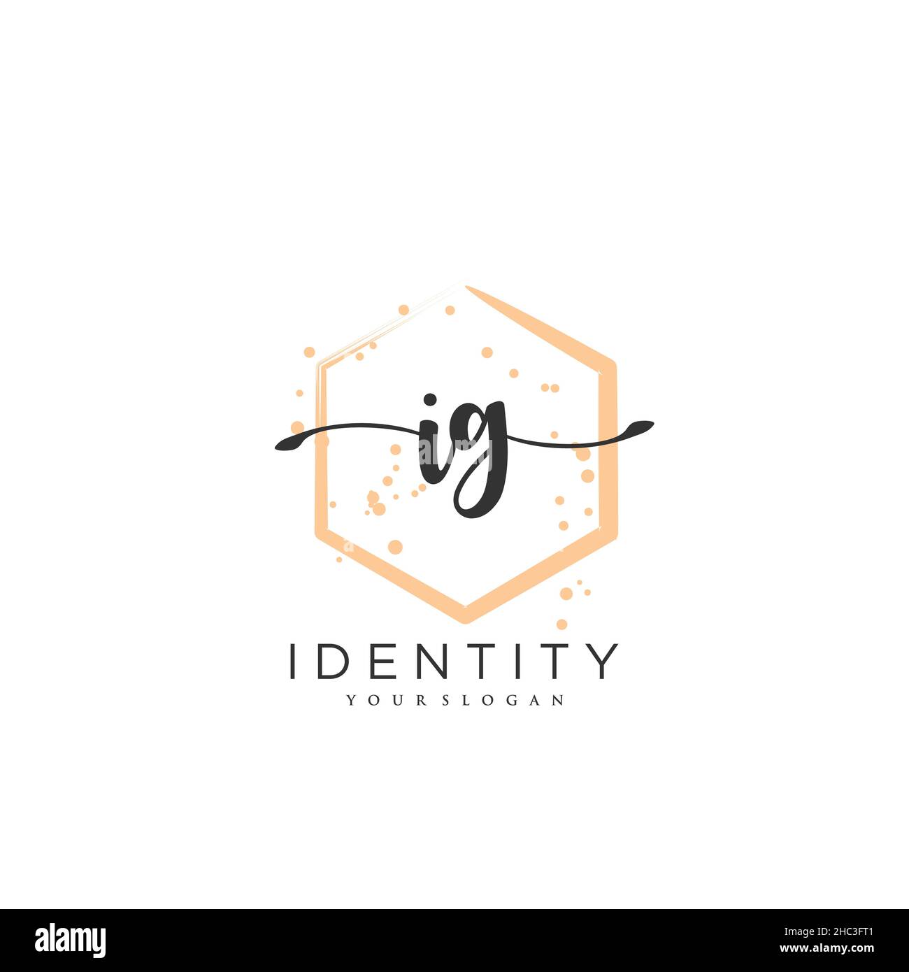 IG Handwriting logo arte vettoriale di firma iniziale, matrimonio, moda, gioielleria, boutique, floreale e botanica con modello creativo per qualsiasi azienda Illustrazione Vettoriale