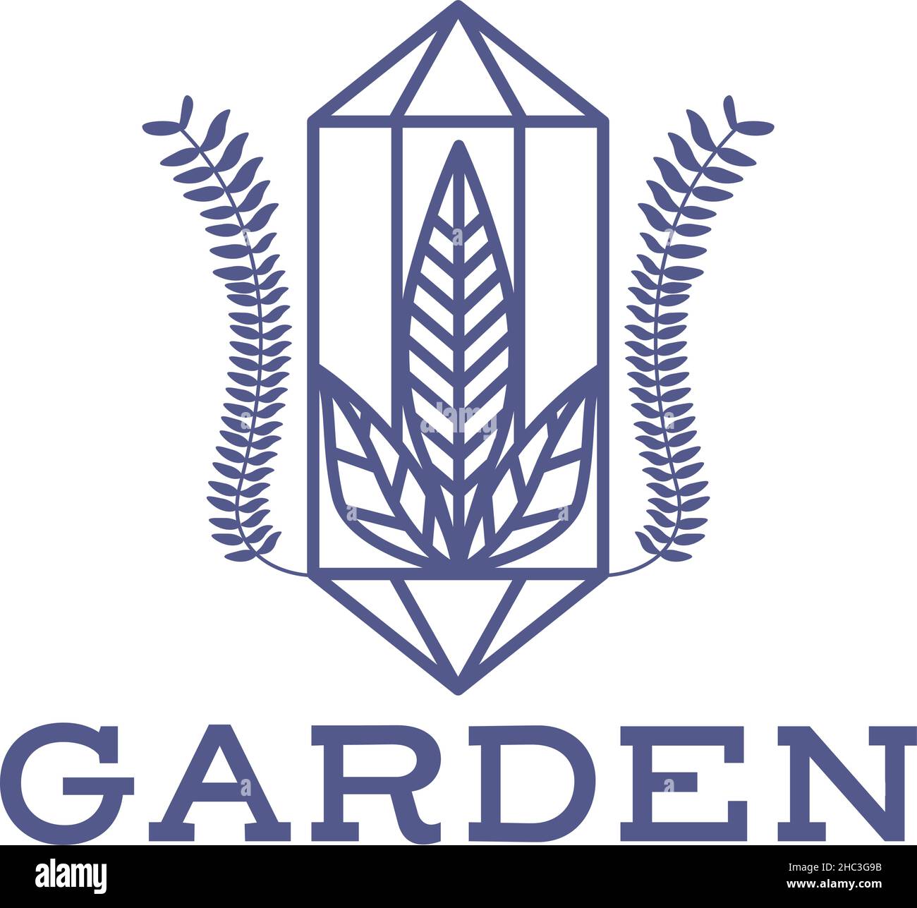 Design moderno GARDEN foglia albero home logo design Illustrazione Vettoriale