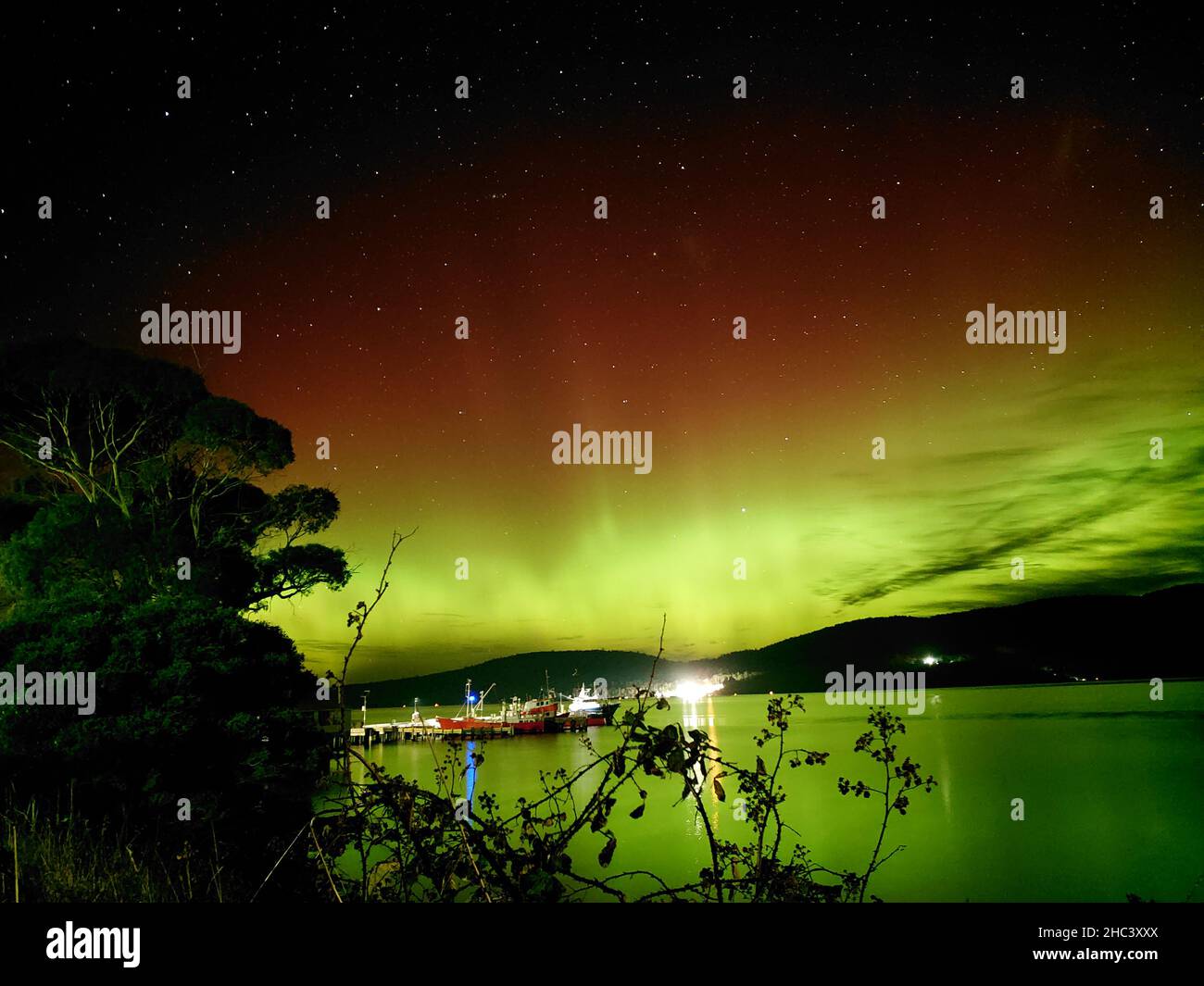 Aurora Australis alias le luci meridionali in Australia Foto Stock