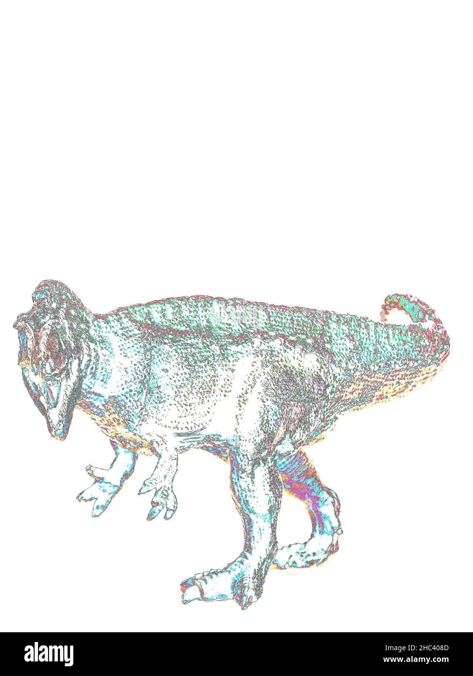 immagine stilizzata di un dinosauro giocattolo Foto Stock