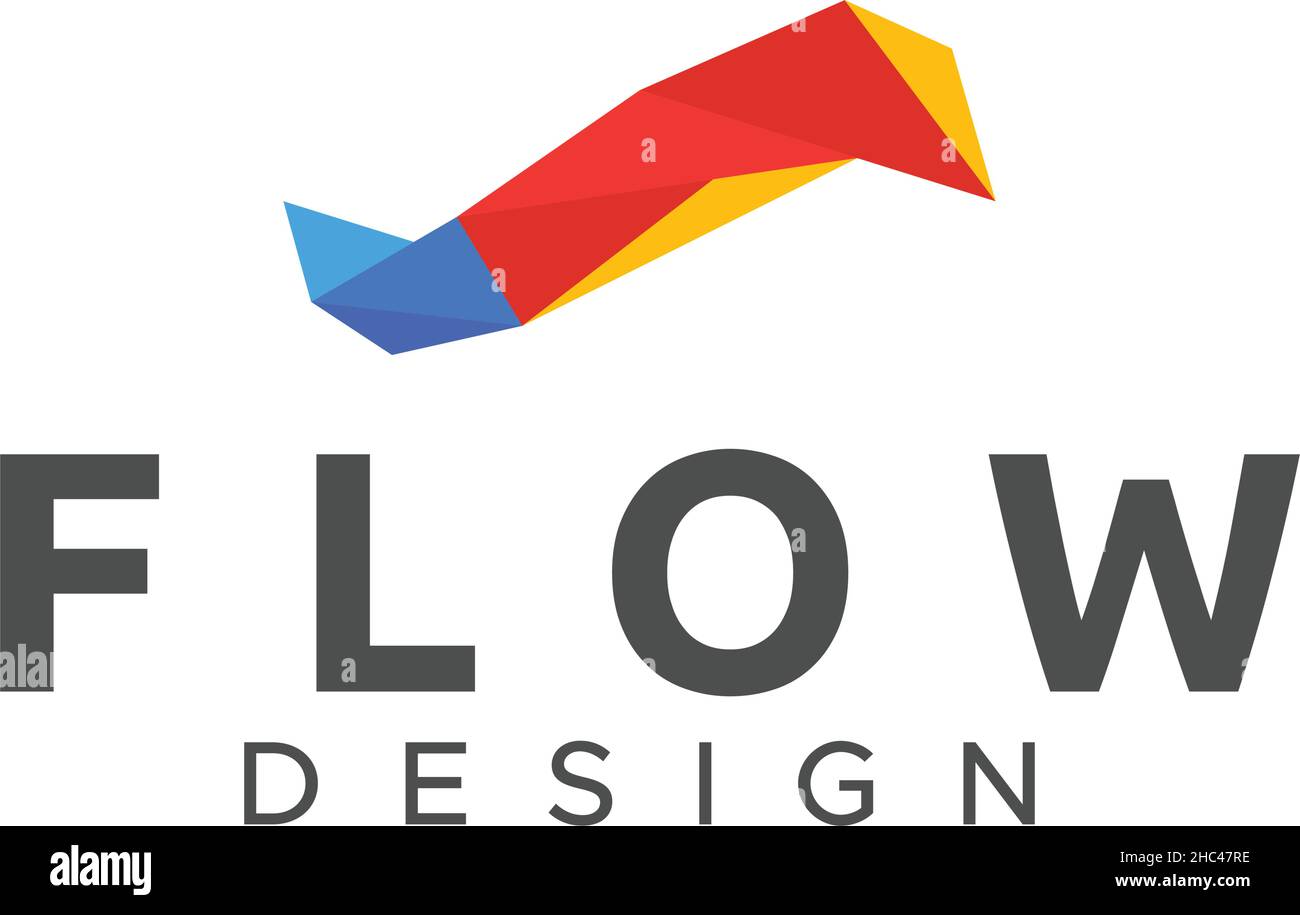 Design a FLUSSO colorato e moderno con logo stream Illustrazione Vettoriale