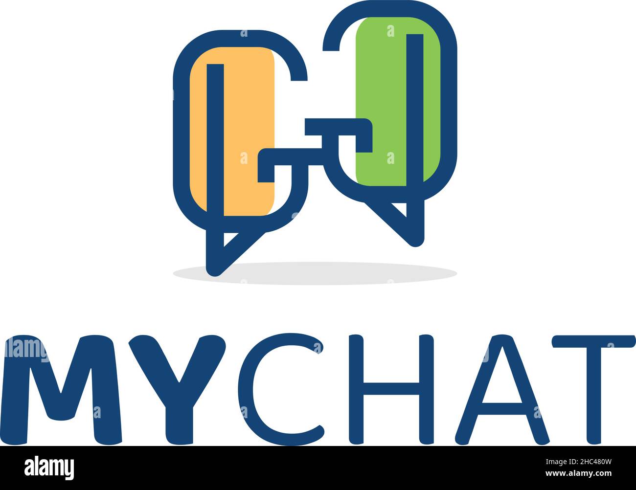 Design moderno colorato CON il logo DELLA MIA comunicazione CHAT Illustrazione Vettoriale