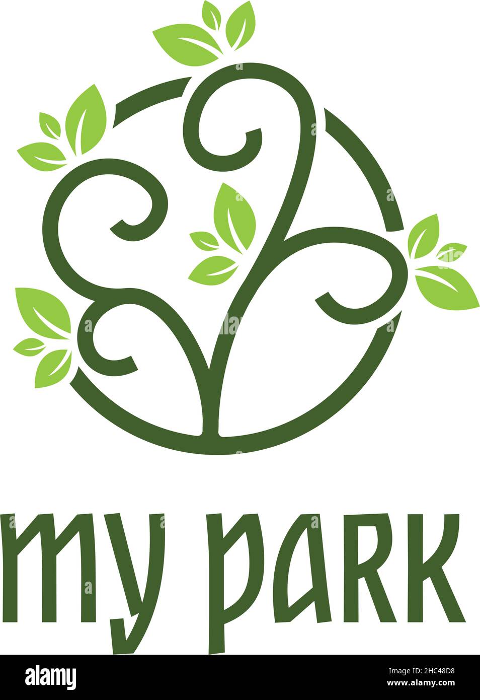 Design moderno colorato IL MIO LOGO FOGLIA PARK Illustrazione Vettoriale