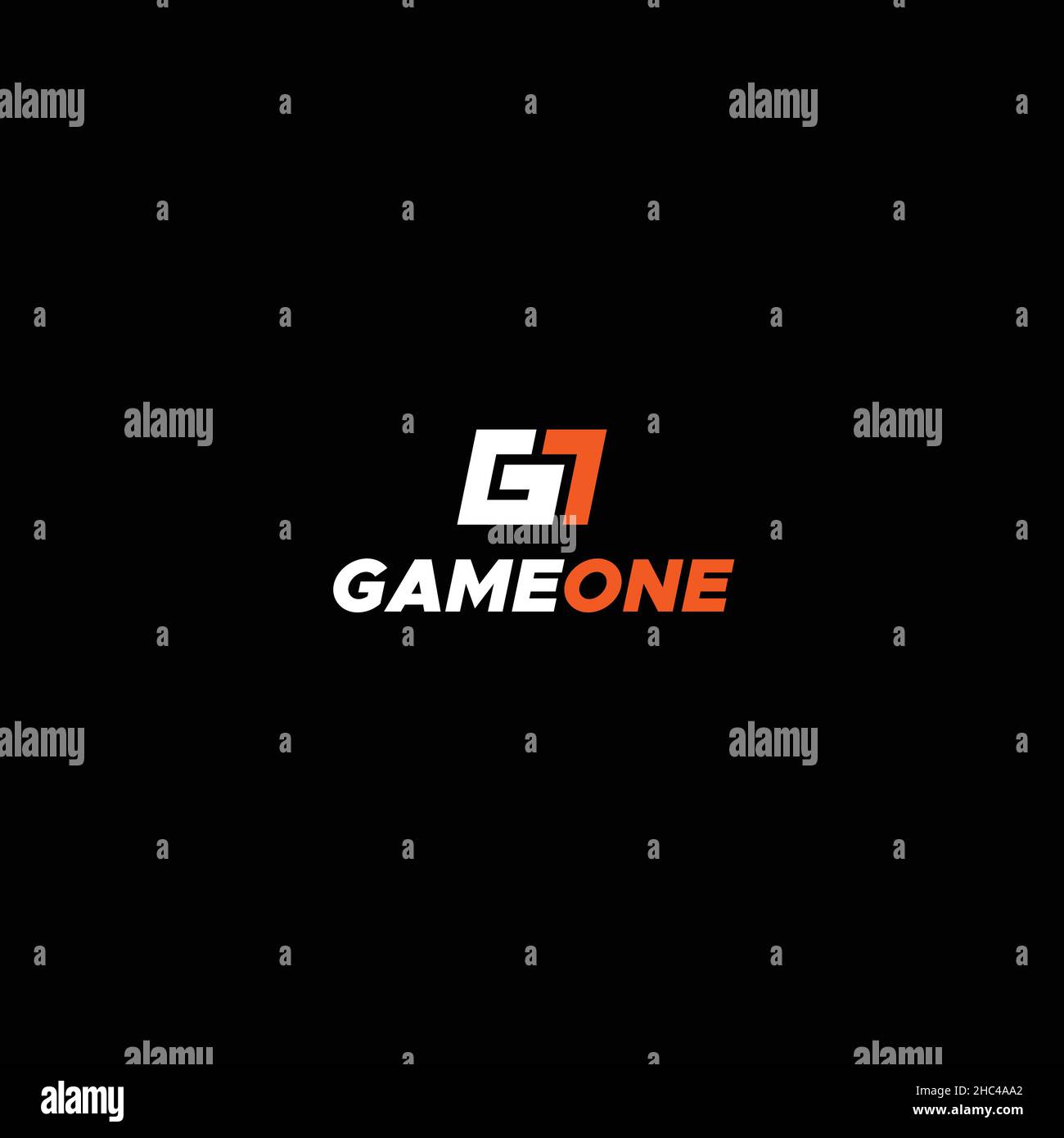 Design del logo Flat Initial G GAME ONE Challenge Illustrazione Vettoriale