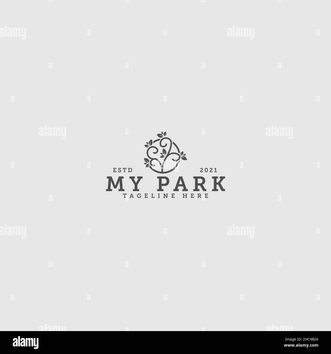 Design moderno silhouette IL MIO LOGO PARK leaf Illustrazione Vettoriale