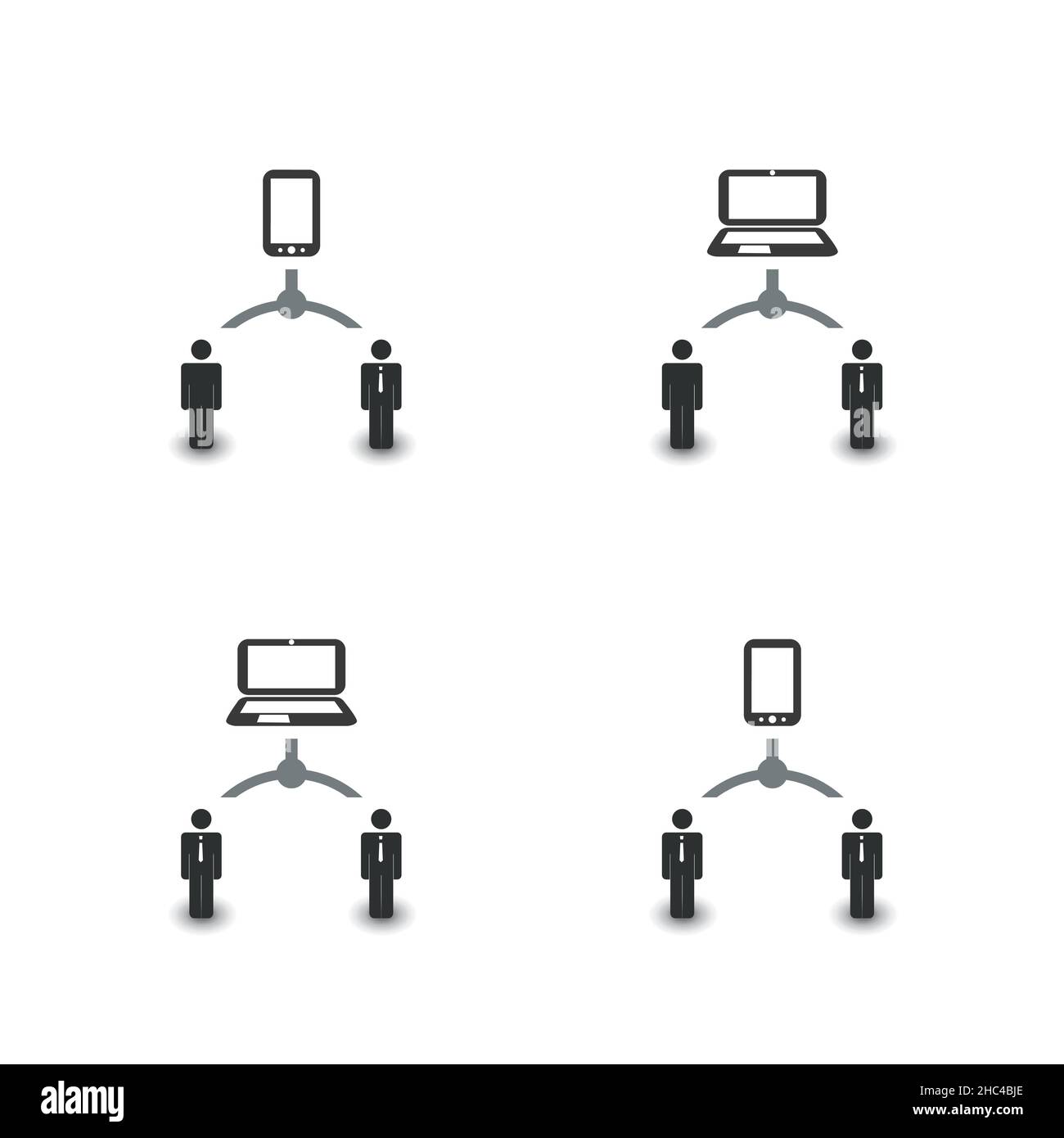 Reti, connessioni: Social, Business, icone tecnologiche Illustrazione Vettoriale