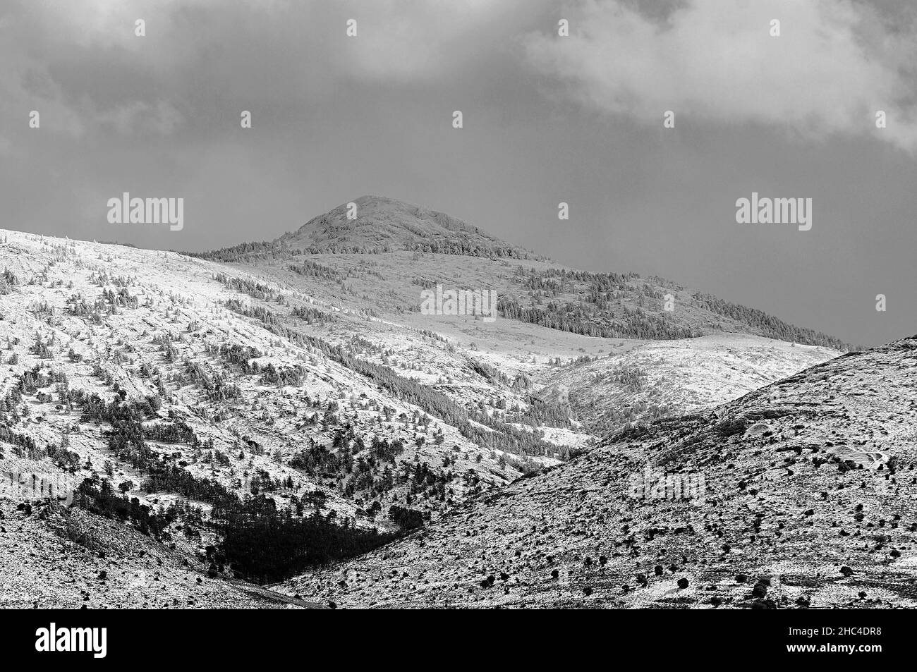 Paesaggi innevati dall'interno di Granada - Spagna Foto Stock