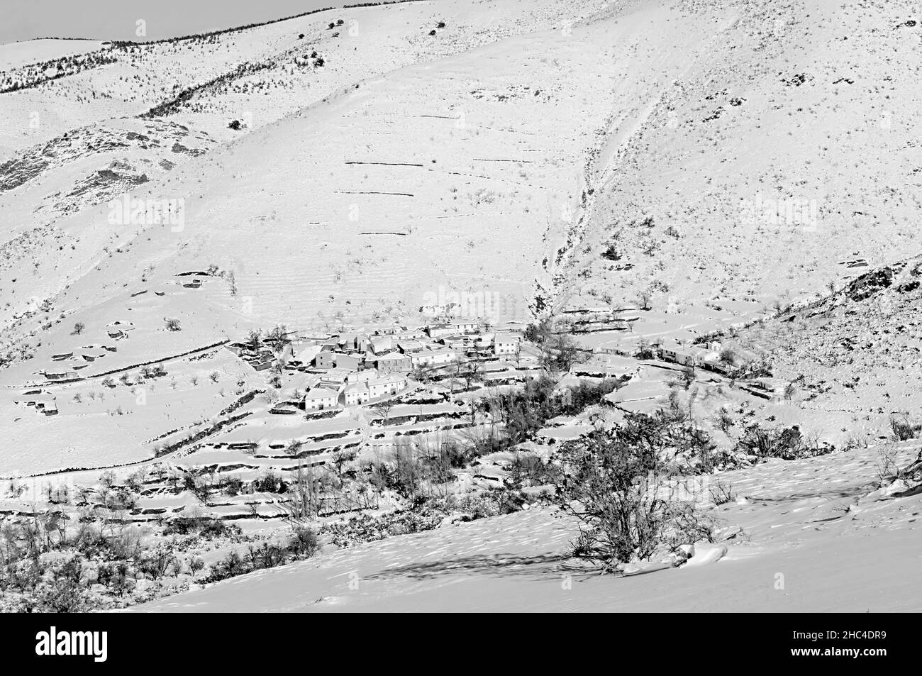 Paesaggi innevati dall'interno di Granada - Spagna Foto Stock