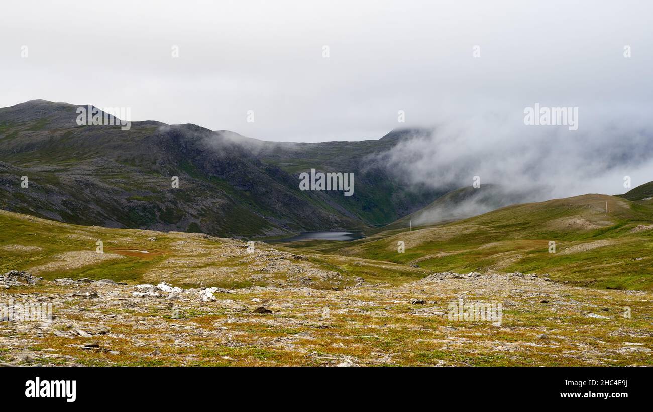 Ambiente duro nella parte settentrionale della Norvegia, vicino al Capo Nord, Norvegia Foto Stock
