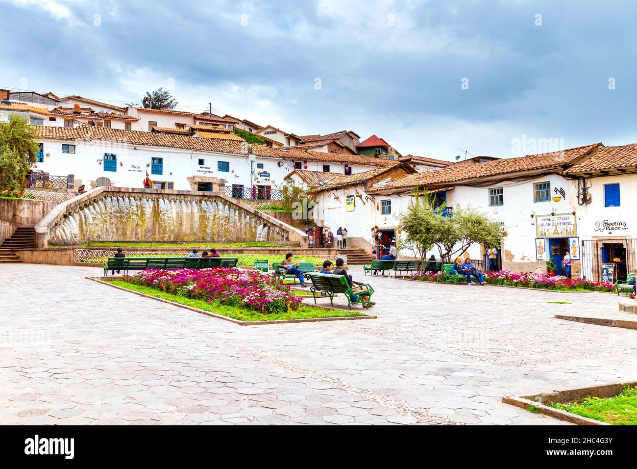 Piazza San Blas, Cusco, Perù Foto Stock