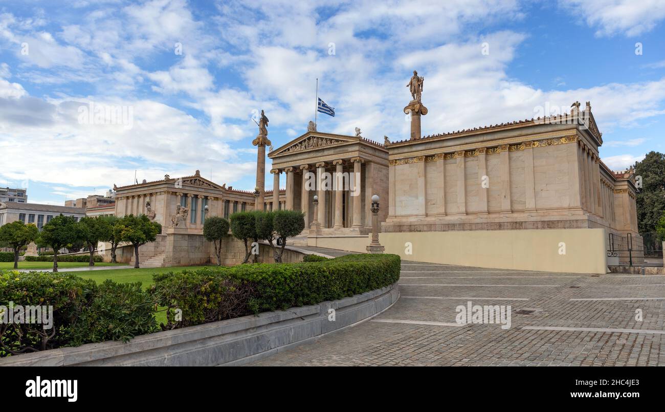 Accademia di Atene edificio storico, Atene, Grecia. Foto Stock