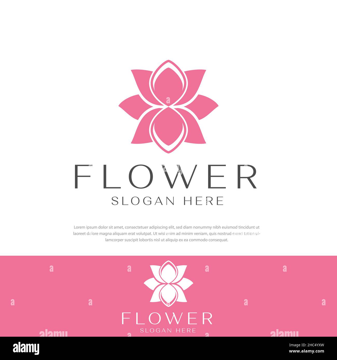 Bellezza astratto fiore loto logo, vettore design logotipo lusso template Illustrazione Vettoriale