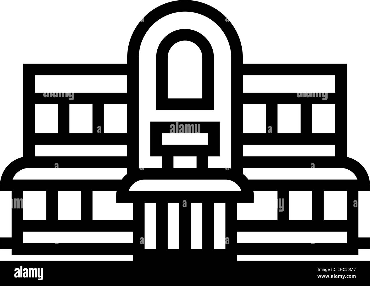 ristorante caffetteria edificio linea icona vettore illustrazione Illustrazione Vettoriale