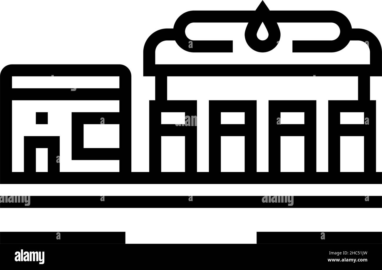 illustrazione vettoriale dell'icona della linea della stazione di petrolio Illustrazione Vettoriale