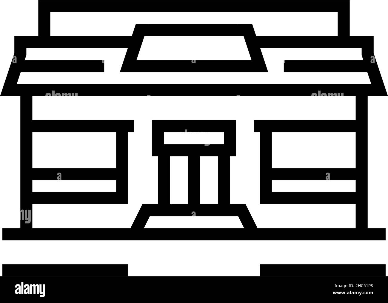 ristorante caffetteria edificio linea icona vettore illustrazione Illustrazione Vettoriale
