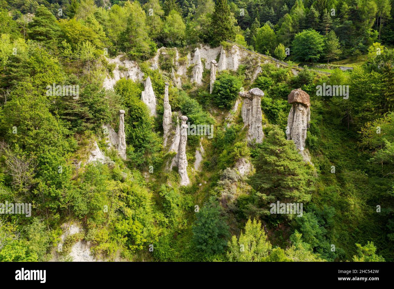 Valtellina (IT), Parco Naturale delle Piramidi di Postalesio Foto Stock