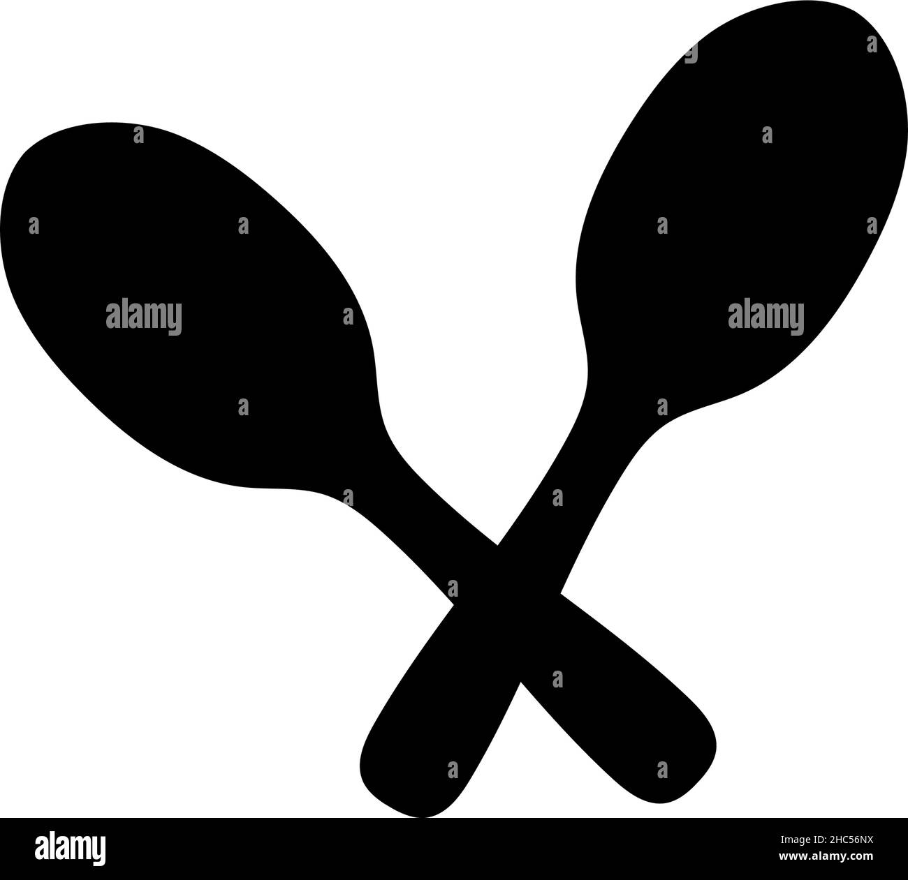 Silhouette di maracas di strumenti musicali messicani tradizionali. Illustrazione Vettoriale