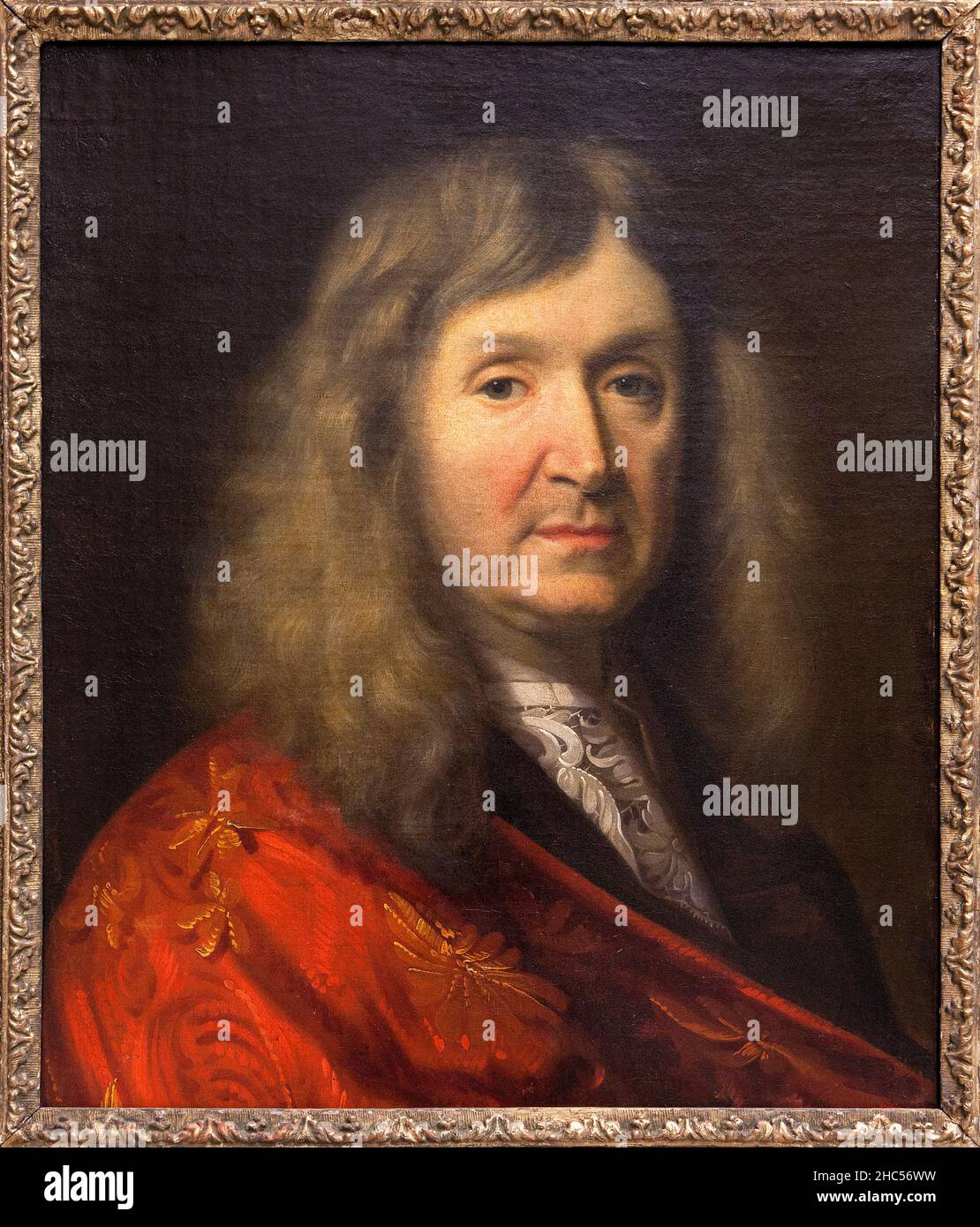 Portrait de Thomas Corneille (1625-1709), juriste, auteur dramatique francais, frere cadet de Pierre Corneille (1606-1684), Peinture de Jacob Van Loo Foto Stock