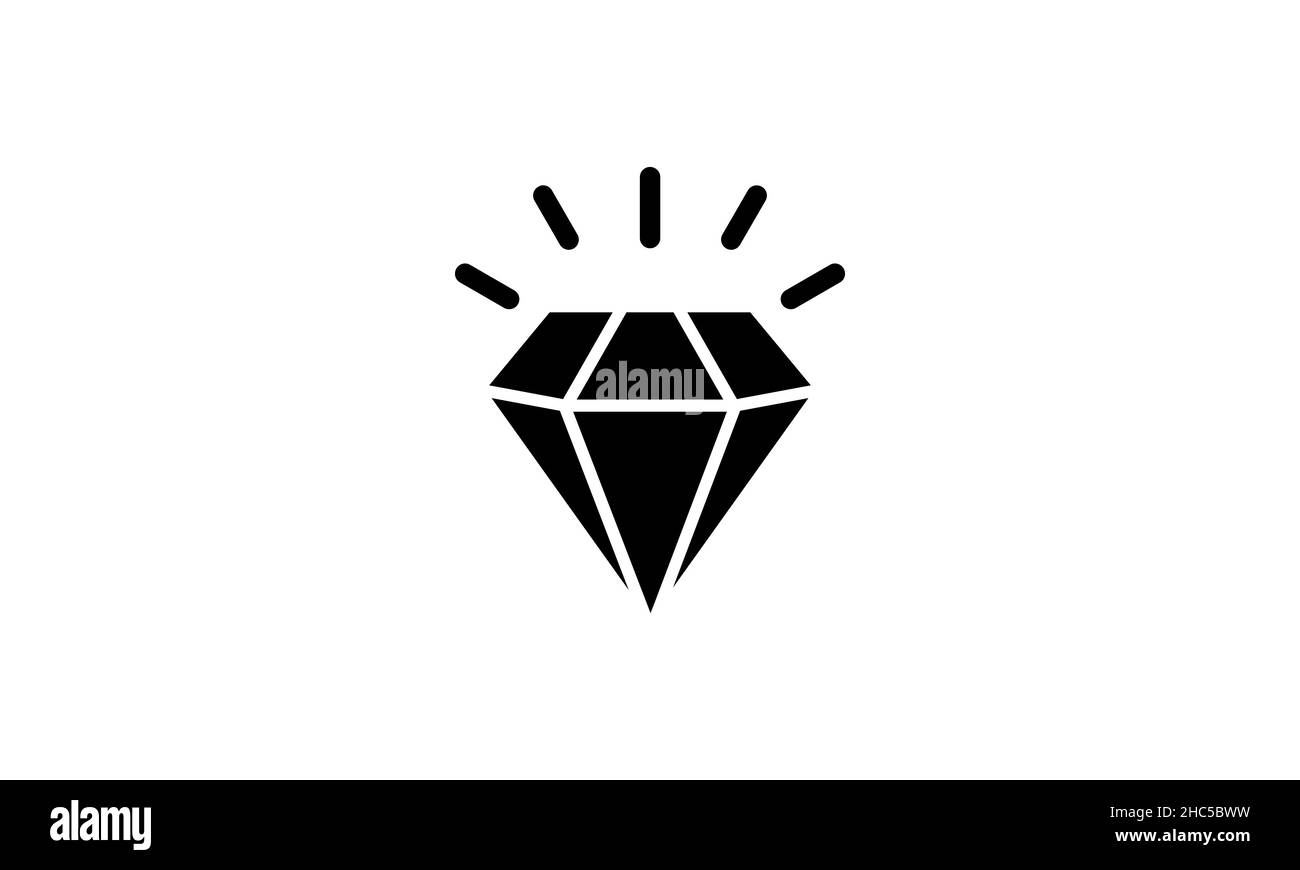 Icona a forma di diamante piatta, vettore icona gioielli Illustrazione Vettoriale