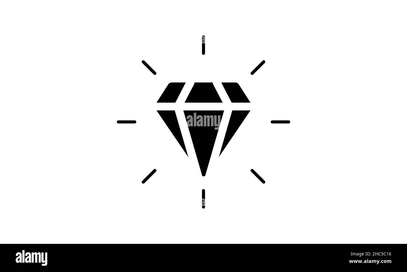 Icona a forma di diamante piatta, vettore icona gioielli Illustrazione Vettoriale