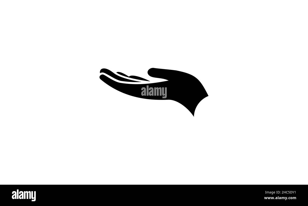 Icona mano piatta vettore,simbolo di richiesta mano Illustrazione Vettoriale