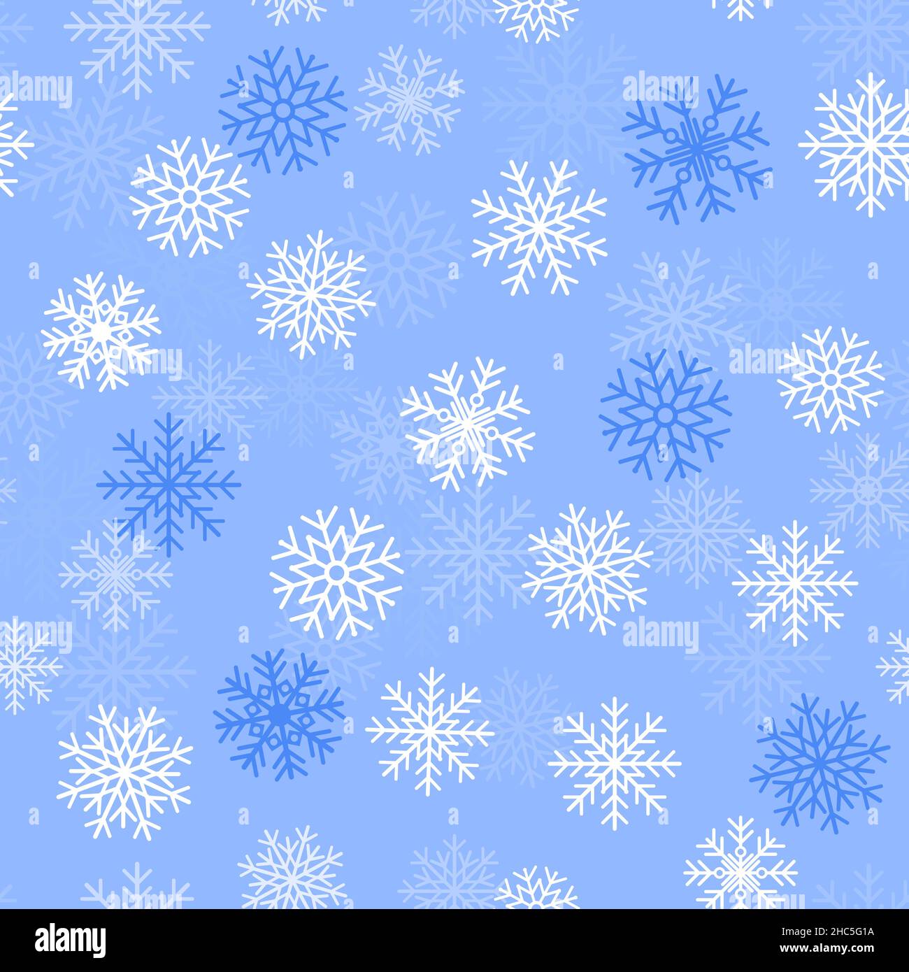 Sfondo senza cuciture con fiocchi di neve, illustrazione vettoriale Illustrazione Vettoriale